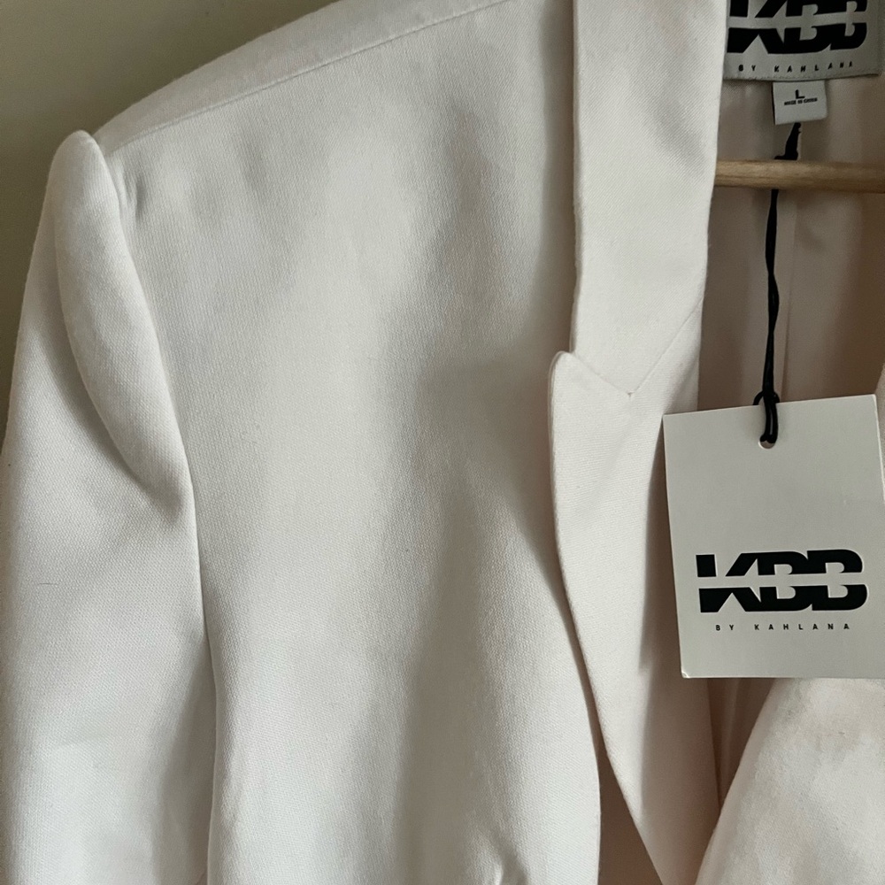 KBB by KAHLANA x Target Women's The David Blazer Jacket Cream NWT - Picture 5 of 14